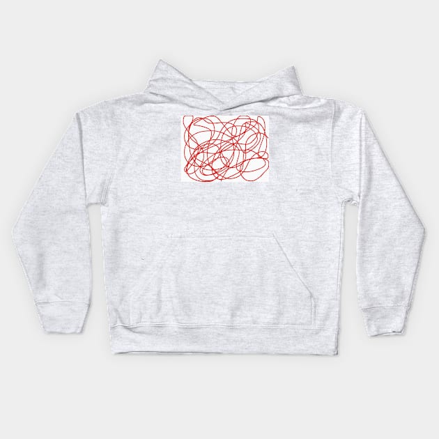 Red lines Kids Hoodie by MamaO1